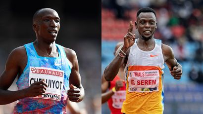 Timothy Cheruiyot and Emund Serem © AFP
