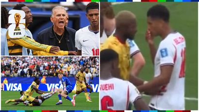 Lots of controversies during the Ghana vs England tie, including Bellingham covering his mouth (©Gallo images/X/Getty images)