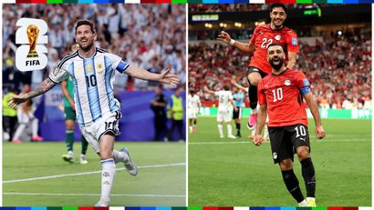 Lionel Messi, Mohamed Salah and Omar Marmoush 