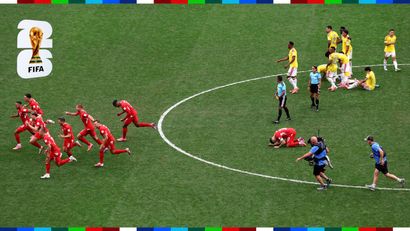 Inevitable scenes at the end of every penalty shoot-out (©Luke Hales/Getty Images)