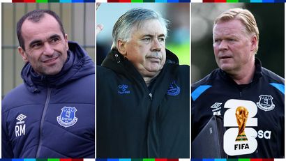 Martinez, Ancelotti and Koeman during their Everton days (©Getty images)
