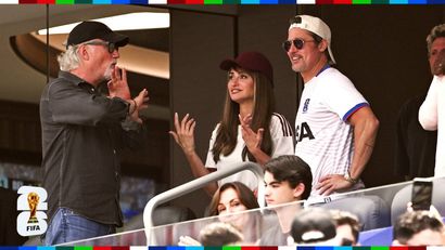 We'd bet Penelope Cruz doesn't know a single player on the pitch — Brad might know a few more (©Getty Images)