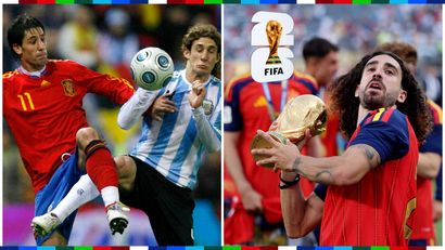 Capdevila against Argentina in 2010 and Cucurella yesterday (©Getty images/Gallo images)
