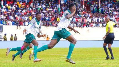 Gor Mahia's Sylvester Owino celebrates his goal against Shabana© Mozzart Sport Gor Mahia's Sylvester Owino celebrates his goal against Shabana© Mozzart Sport