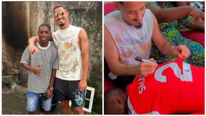 Saliba with his fans in Cameroon (©X/Nedu_brazil01)