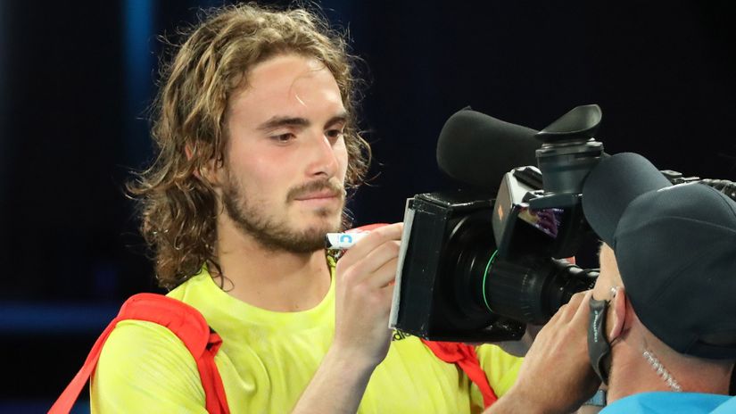 Stefanos Tsitsipas after the match (©Reuters)