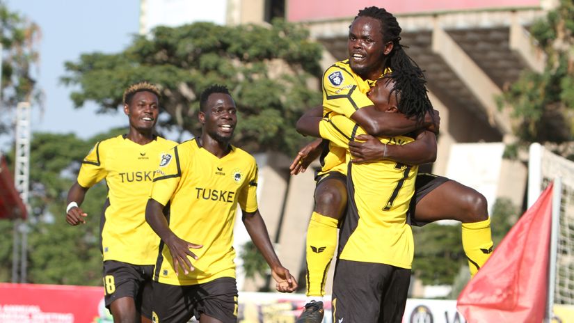 Tusker players celebrate a goal ©mozzartsport