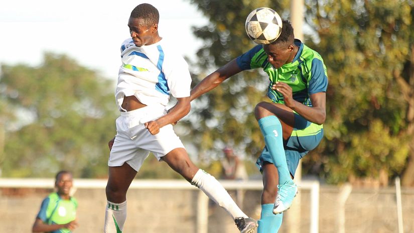 Wepo (left) in action against KCB in a past NSL match