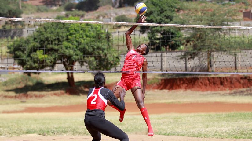 Eunice_Maiyoh takes on Ednah_Rotich in a past beach volleyball circuit match 