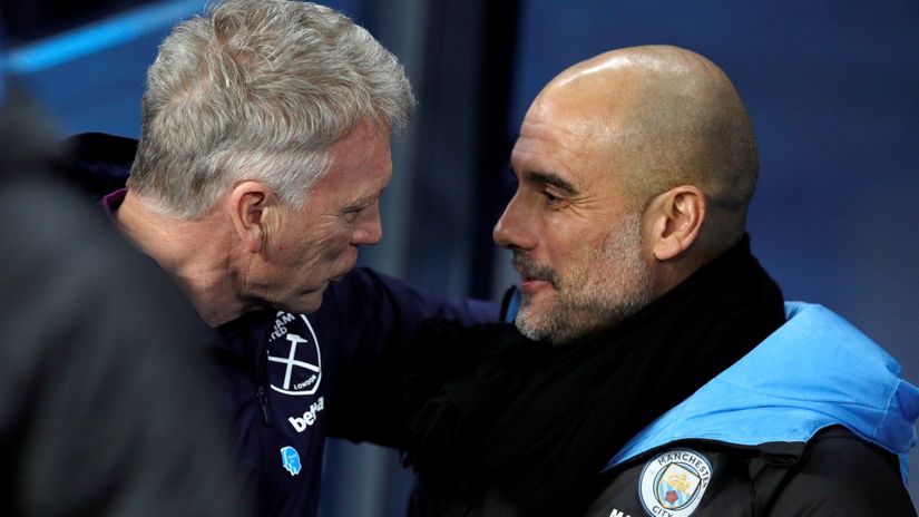 Face-off: David Moyes and Pep Guardiola (©Reuters)