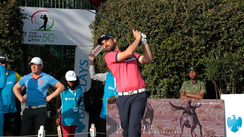 Riz Charania follows his tee shot at a past Kenya Open event 