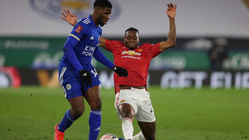 Iheanacho in action against Man Utd (©Marc Atkins/Getty Images)