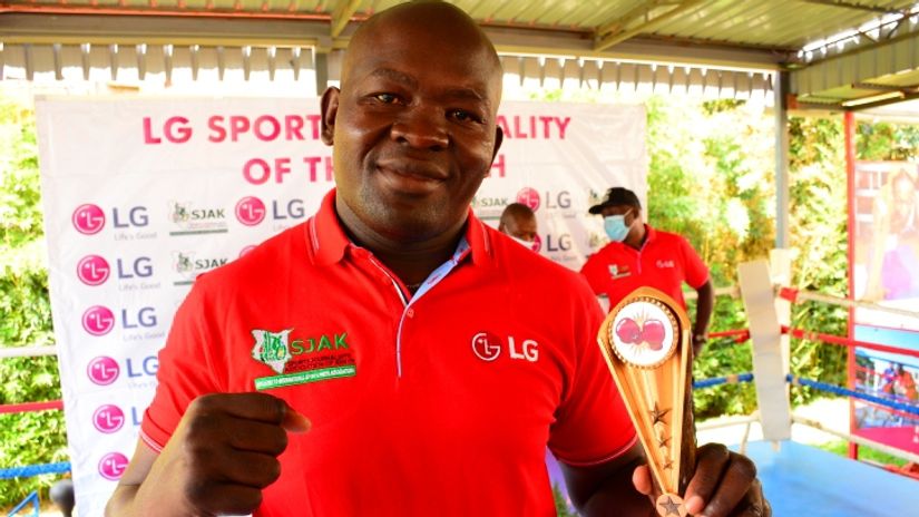 Elly Ajowi after being awarded by SJAK as March's sports personality