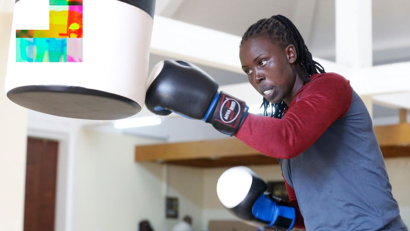 Elizabeth Akinyi during a training session at Moi International Sports Centre, Kasarani 