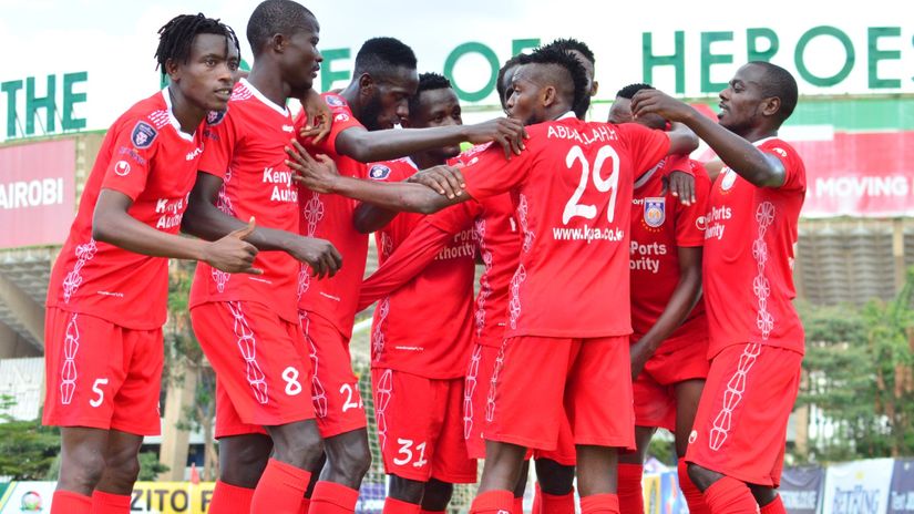 Bandari players celebrate after scoring © Bandari