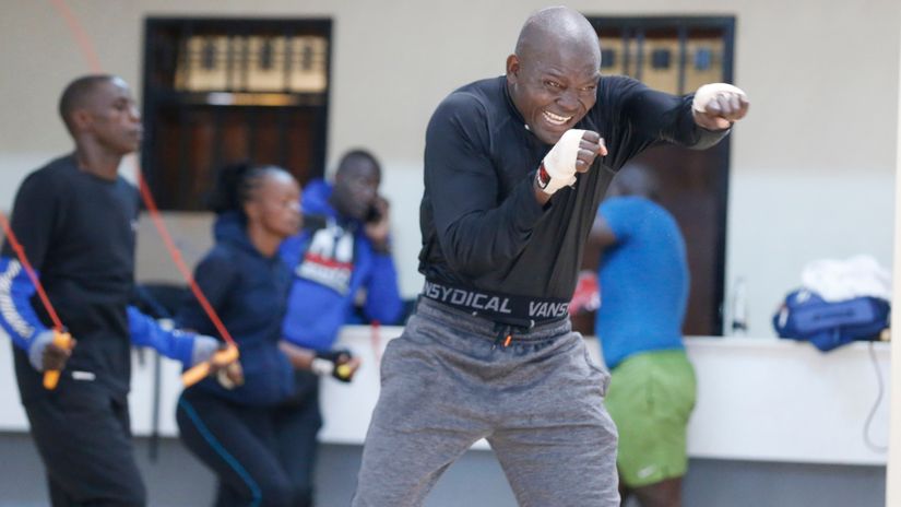 Elly Ajowi in training