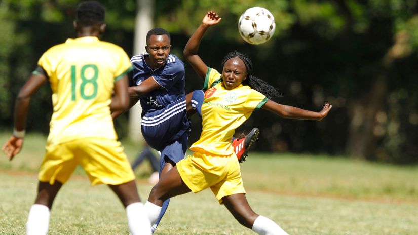 Mathare Women FC in action against Kayole Starlets
