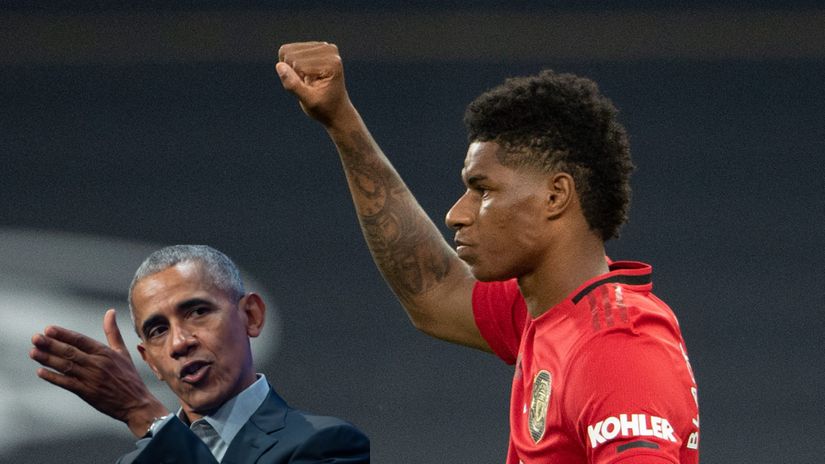 Barack Obama and Marcus Rashford (©AFP/Visionhaus)