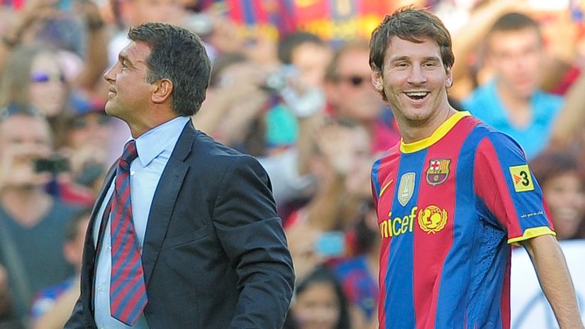 Crunch time for Joan Laporta and Lionel Messi (©AFP)