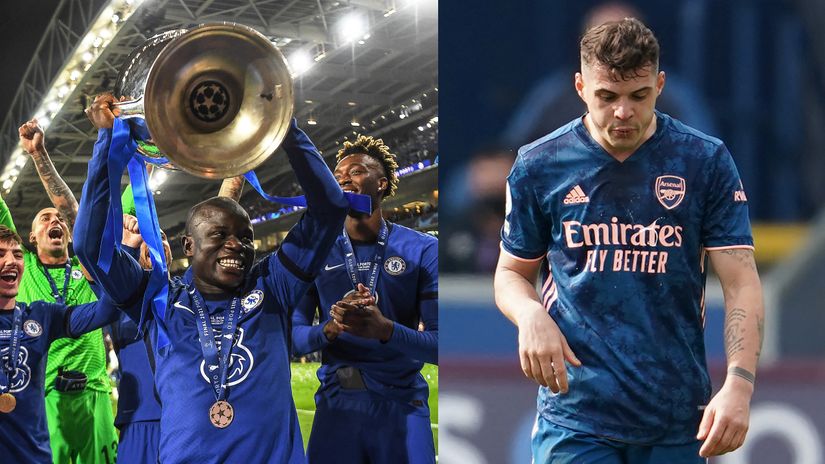 Kante & Xhaka (©AFP)