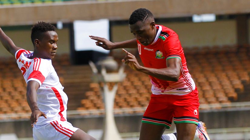Enock Wanyama in action against Sudan © Mozzart Sport