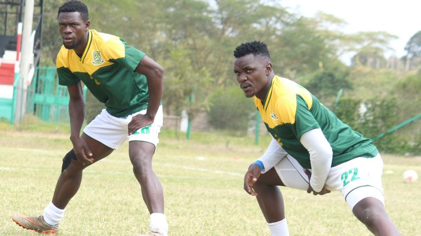 Eugene Wethuli and David Cheche going through their paces © Mathare United