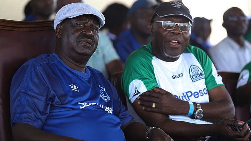 Former Prime Minister Raila Odinga and Gor Mahia Chairman Ambrose Rachier. ©Standard