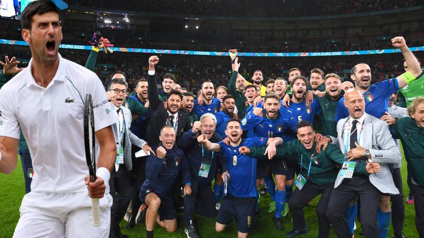 Djokovic and the Italians (©Getty images-Mozzart Sport Kenya)