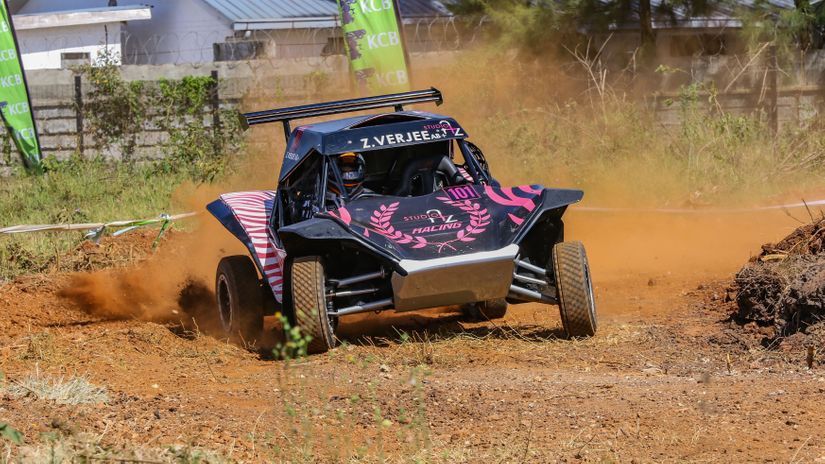 Zameer Varjee driving a 2WD turbo buugy in action during the first round of KCB round 1 autocross at the Water Front Karen.