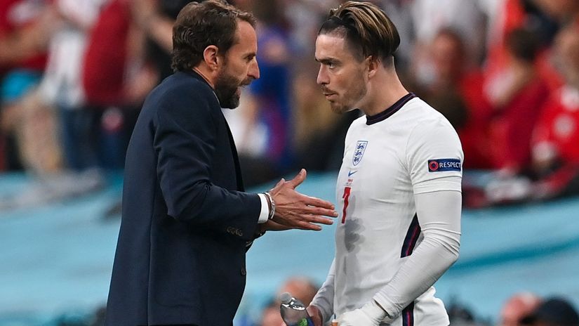Southgate and Grealish last night (©Paul Ellis - Pool/Getty Images)