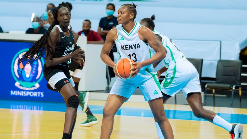 Kenya's Mercy Wanyama in action against South Sudan during their FIBA Women's Afrobasket qualifiers 