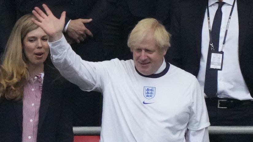 Boris Johnson during the final at Wembley Stadium (©AFP)