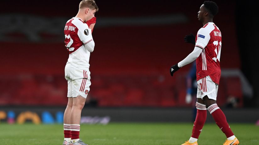 Emile Smith Rowe and Eddie Nketiah (©Shaun Botterill/Getty Images)