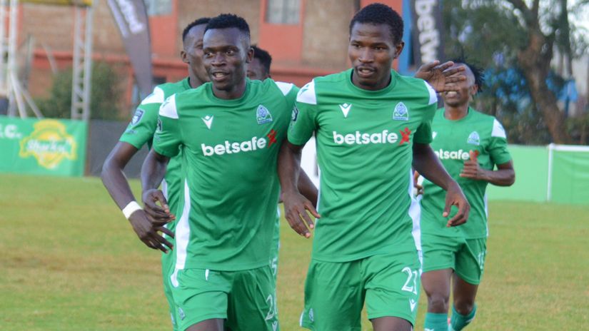 Sidney Wahongo leads celebrations after scoring for Gor Mahia © Mozzart Sport