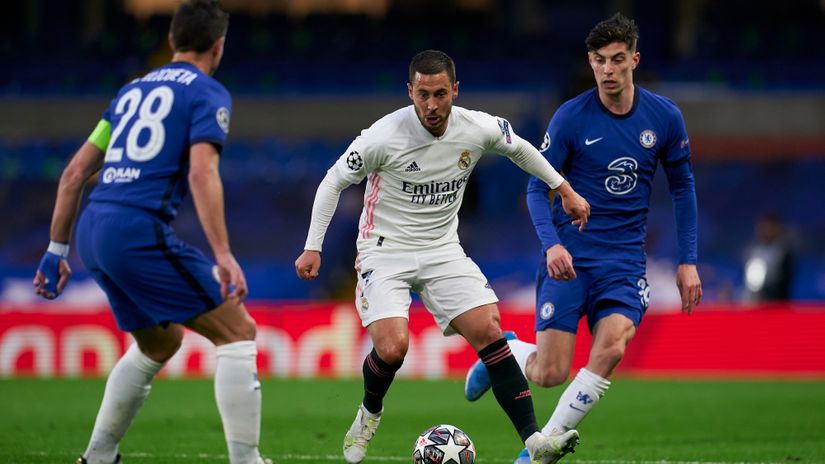 Hazard against Chelsea in the Champions League semi-finals (©Gallo Images)