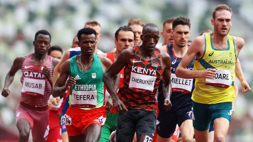 Timothy Cheruiyot in action