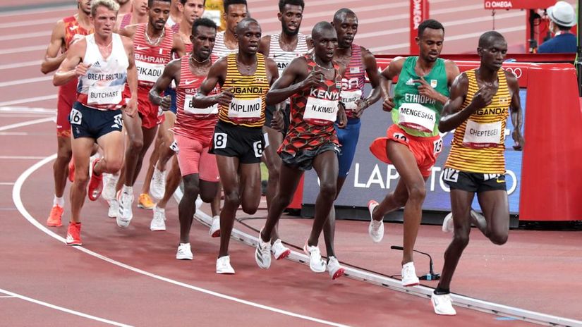 Nicholas Kimeli in action in the men's 5000m final at the Tokyo Olympics 