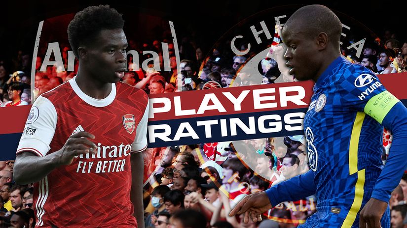 Bukayo Saka and Ngolo Kante (©Gallo images/Mozzart Sport Kenya)