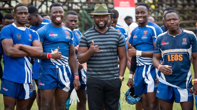 Head coach Kisia with his Leos squad © Strathmore Leos