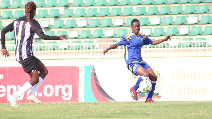 Maureen Achieng in action against Ethiopia's CBE © Vihiga Queens 