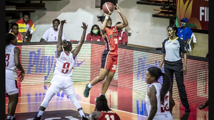 Kenya's Victoria Reynolds in action against Cameroon © Courtesy 