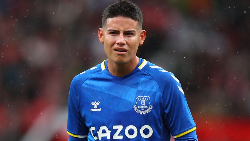 James Rodriguez while with Everton (©Robbie Jay Barratt - AMA/Getty Images)