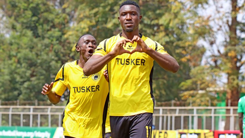 Ibrahim Joshua celebrates after scoring © Tusker