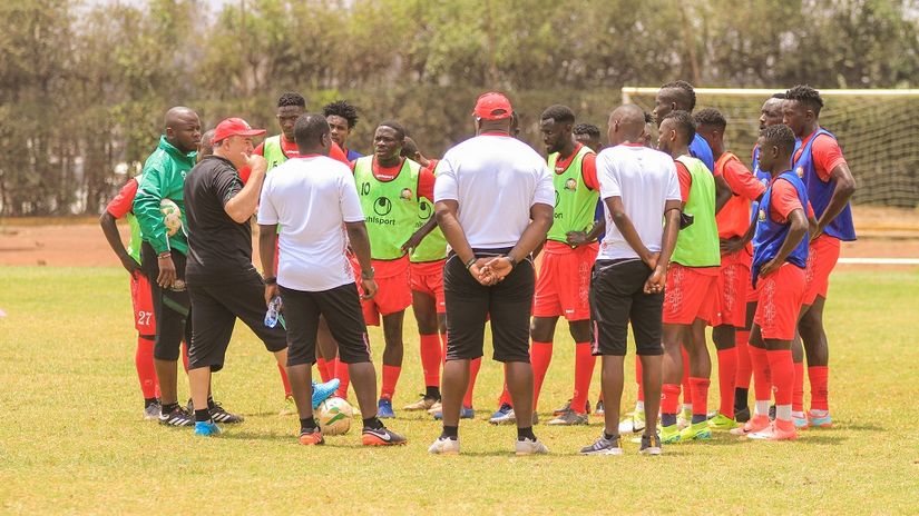 Engin Firat oversees his first training session in charge© Harambee Stars
