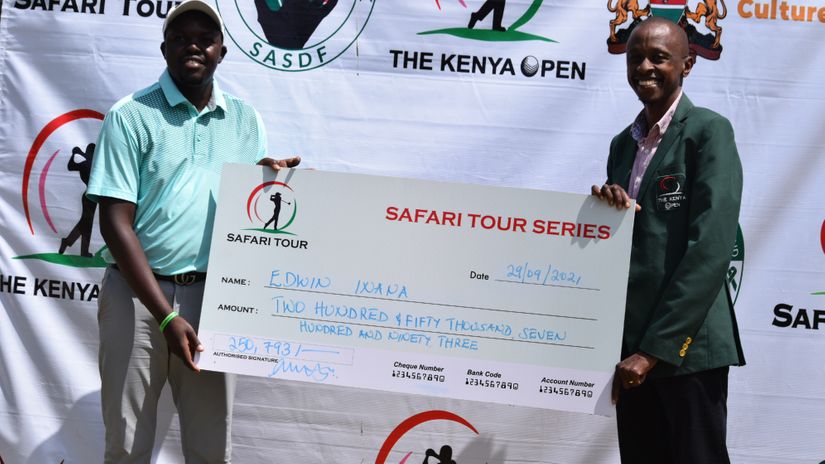 Edwin Mudanyi is awarded after finishing tied top at Sigona
