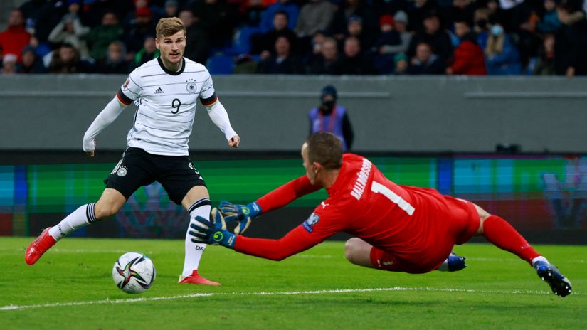 Timo Werner in action for Germany against Iceland in August (©AFP)