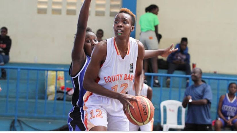 Equity Hawks' centre Belinda Okoth in past action © Courtesy  