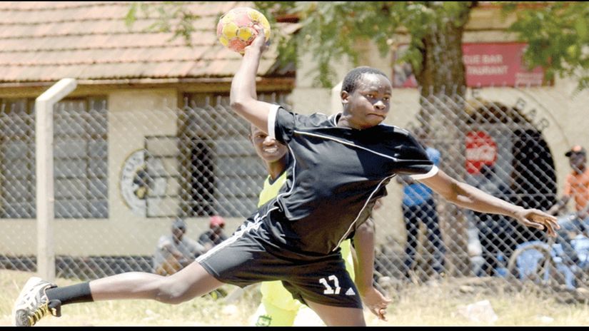 Lewis Otunge of Buccaneers in action during their KHF Men’s Premier League match against Warriors at Kaloleni Social Hall  © Courtesy 
