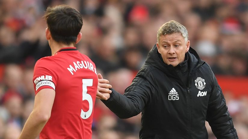 Crunch time in London: Maguire and Solskjaer (©Gallo Images)