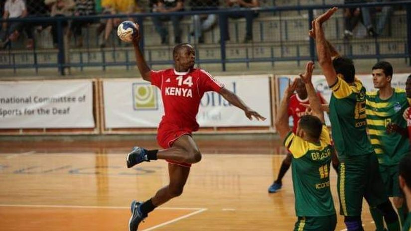 Kenya men's deaf handball team in past action © Courtesy 